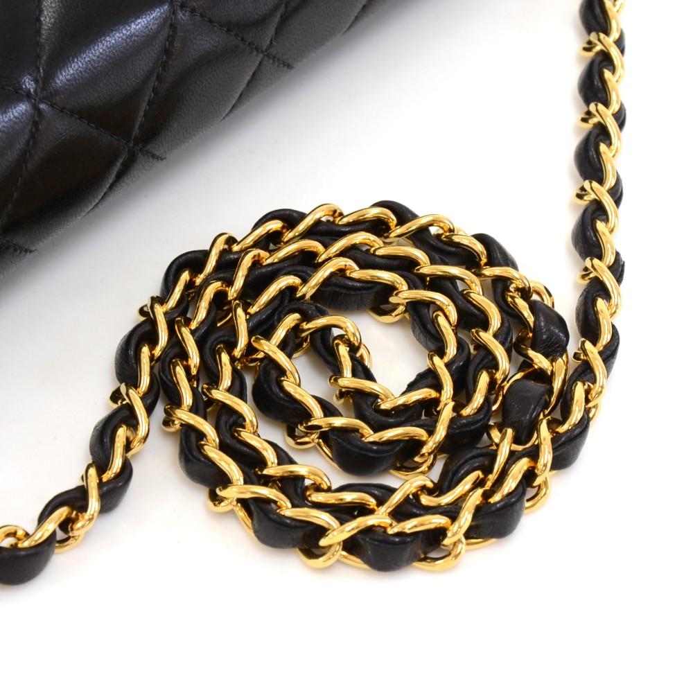 9" quilted lambskin single flap shoulder bag