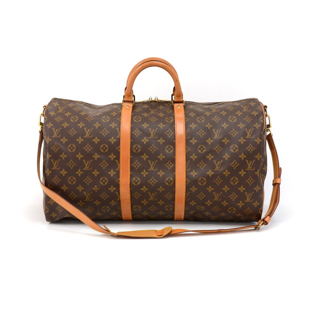 keepall 55 bandouliere monogram canvas travel bag with strap