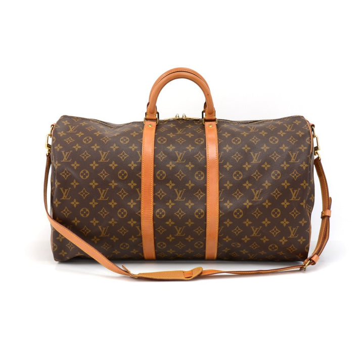 keepall 55 bandouliere monogram canvas travel bag with strap