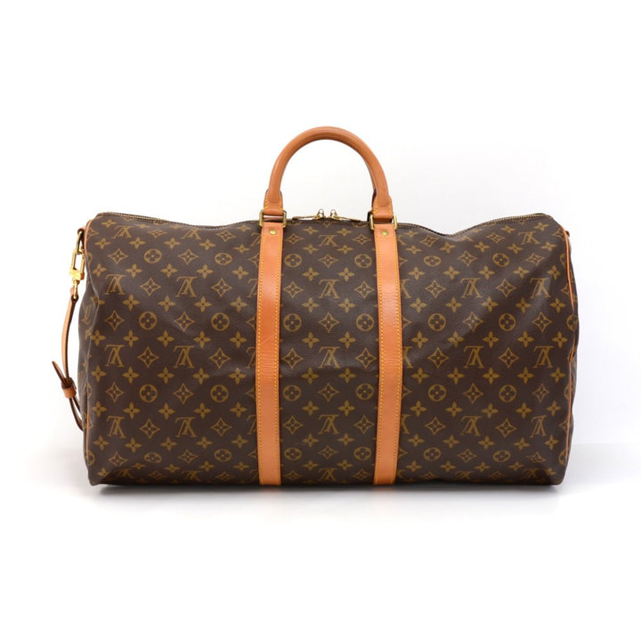 keepall 55 bandouliere monogram canvas travel bag with strap