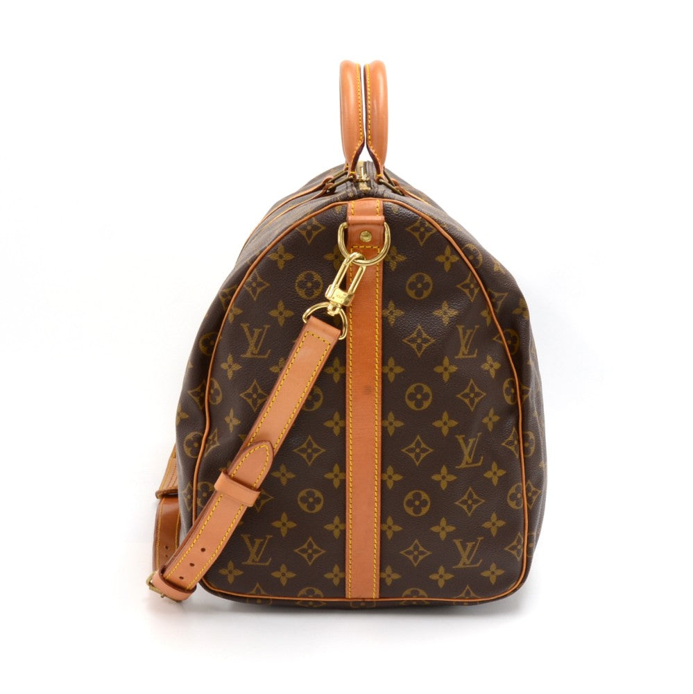 keepall 55 bandouliere monogram canvas travel bag with strap