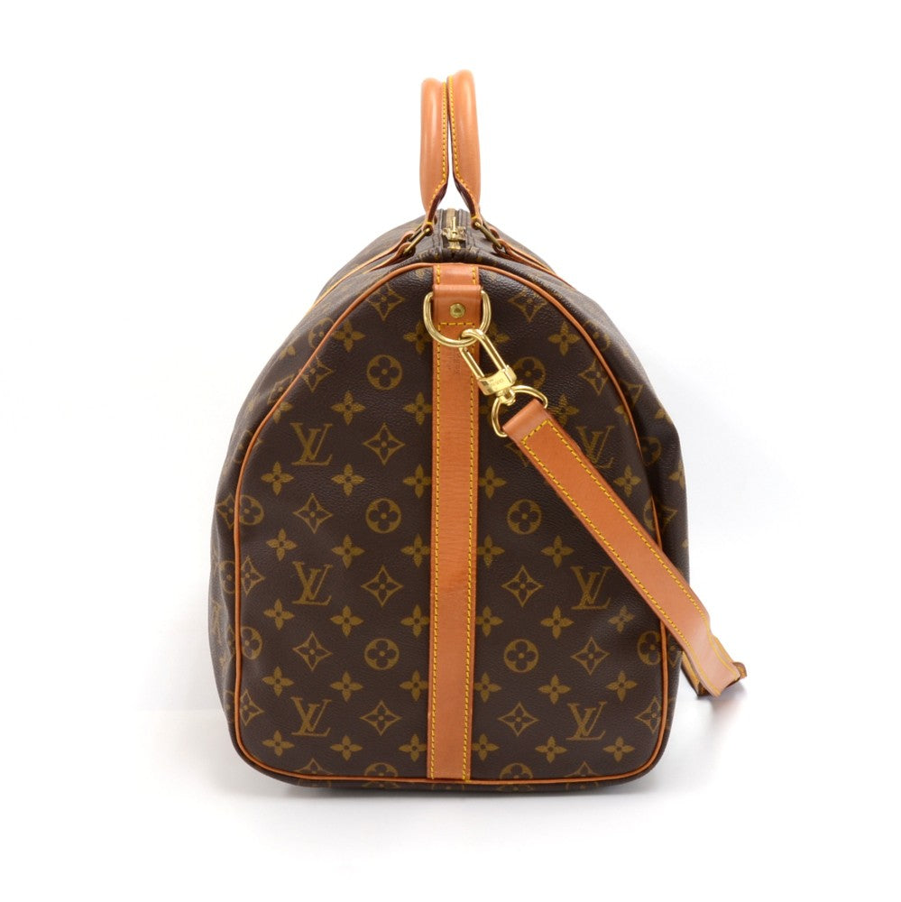 keepall 55 bandouliere monogram canvas travel bag with strap