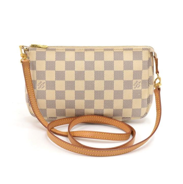 pochette accessoires damier azur canvas bag with strap