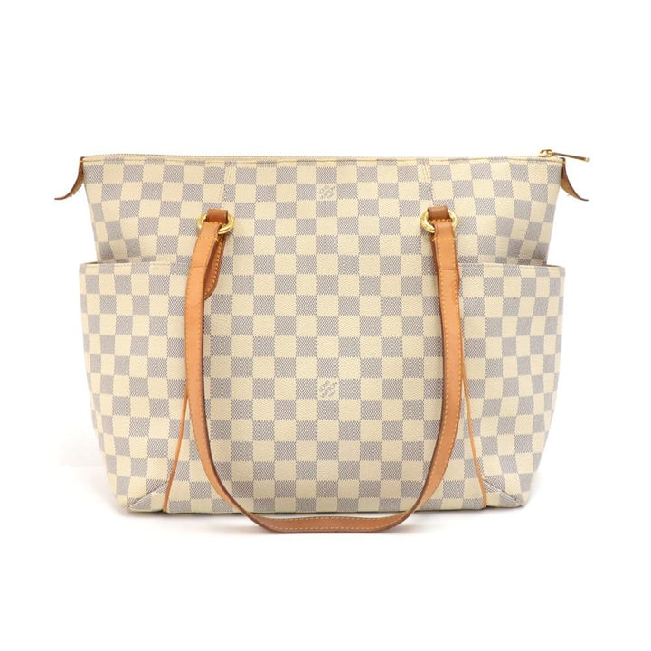 totally pm damier azur canvas shoulder bag