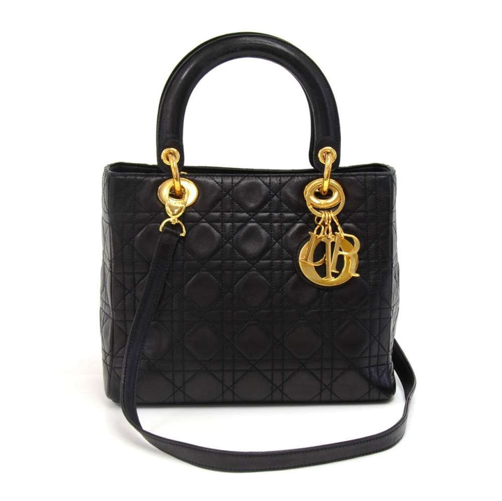 lady dior cannage quilt leather medium bag