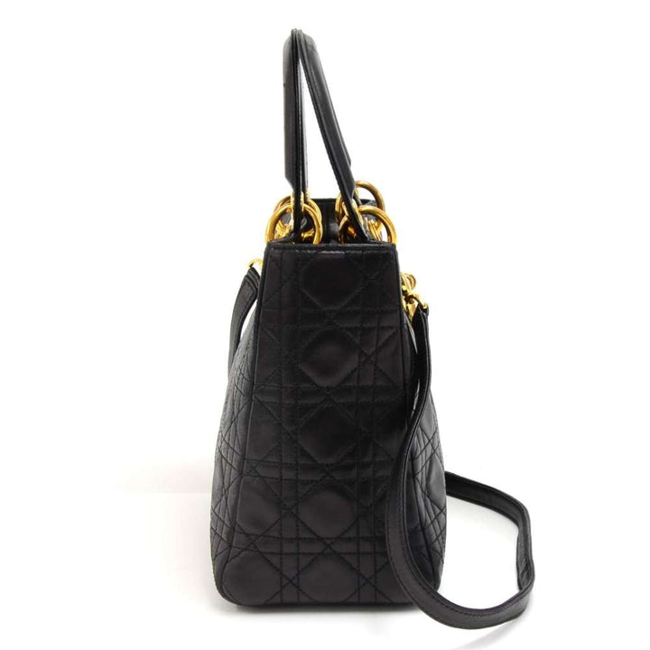 lady dior cannage quilt leather medium bag