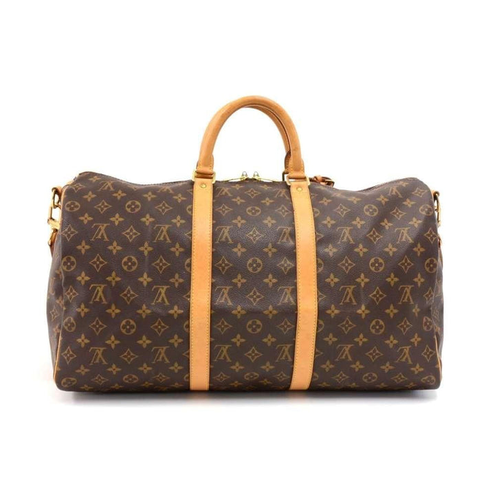 keepall 50 bandouliere monogram canvas travel bag with strap