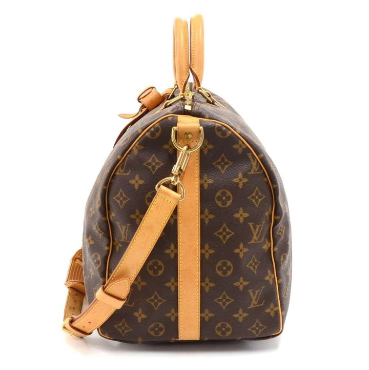 keepall 50 bandouliere monogram canvas travel bag with strap