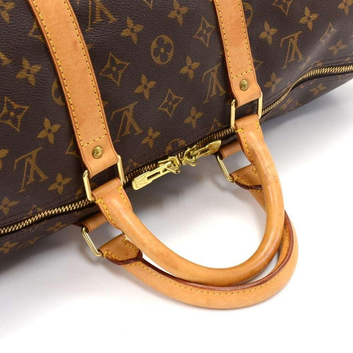 keepall 50 bandouliere monogram canvas travel bag with strap