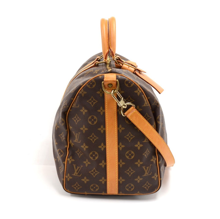 keepall 50 bandouliere monogram canvas travel bag with strap