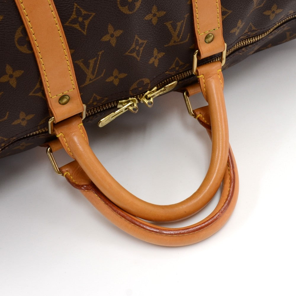 keepall 50 bandouliere monogram canvas travel bag with strap