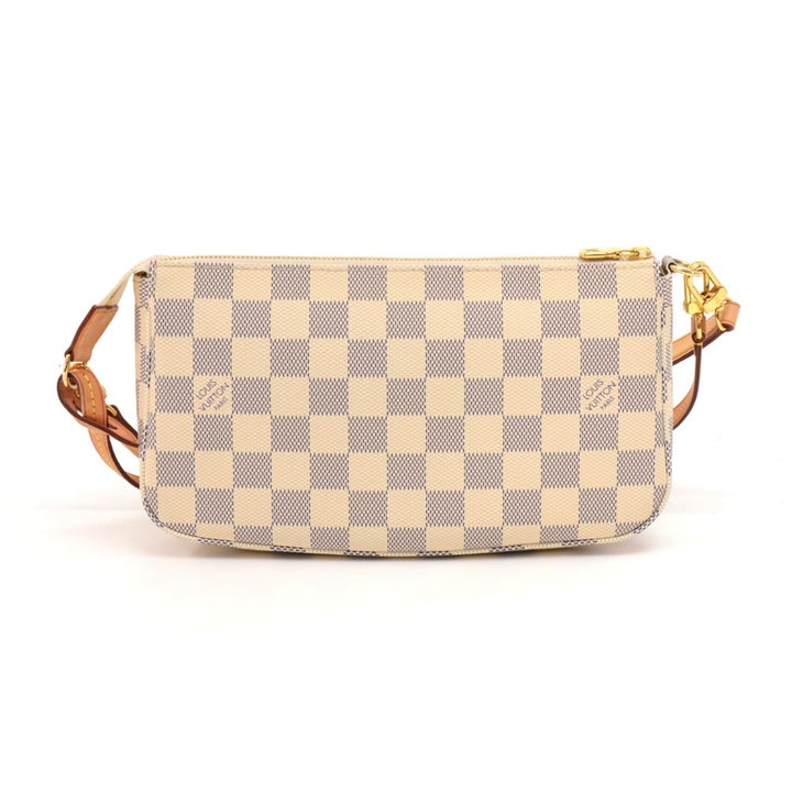 pochette accessoires damier azur canvas evening bag with strap