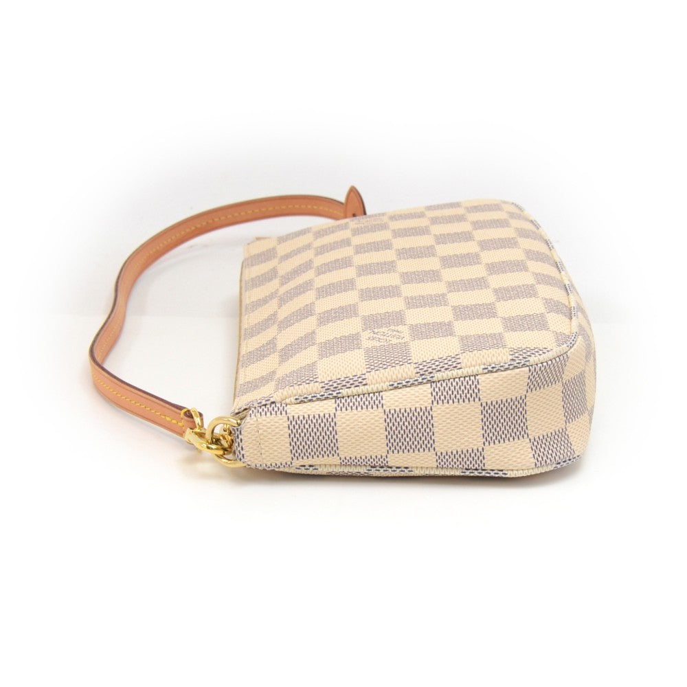 pochette accessoires damier azur canvas evening bag with strap