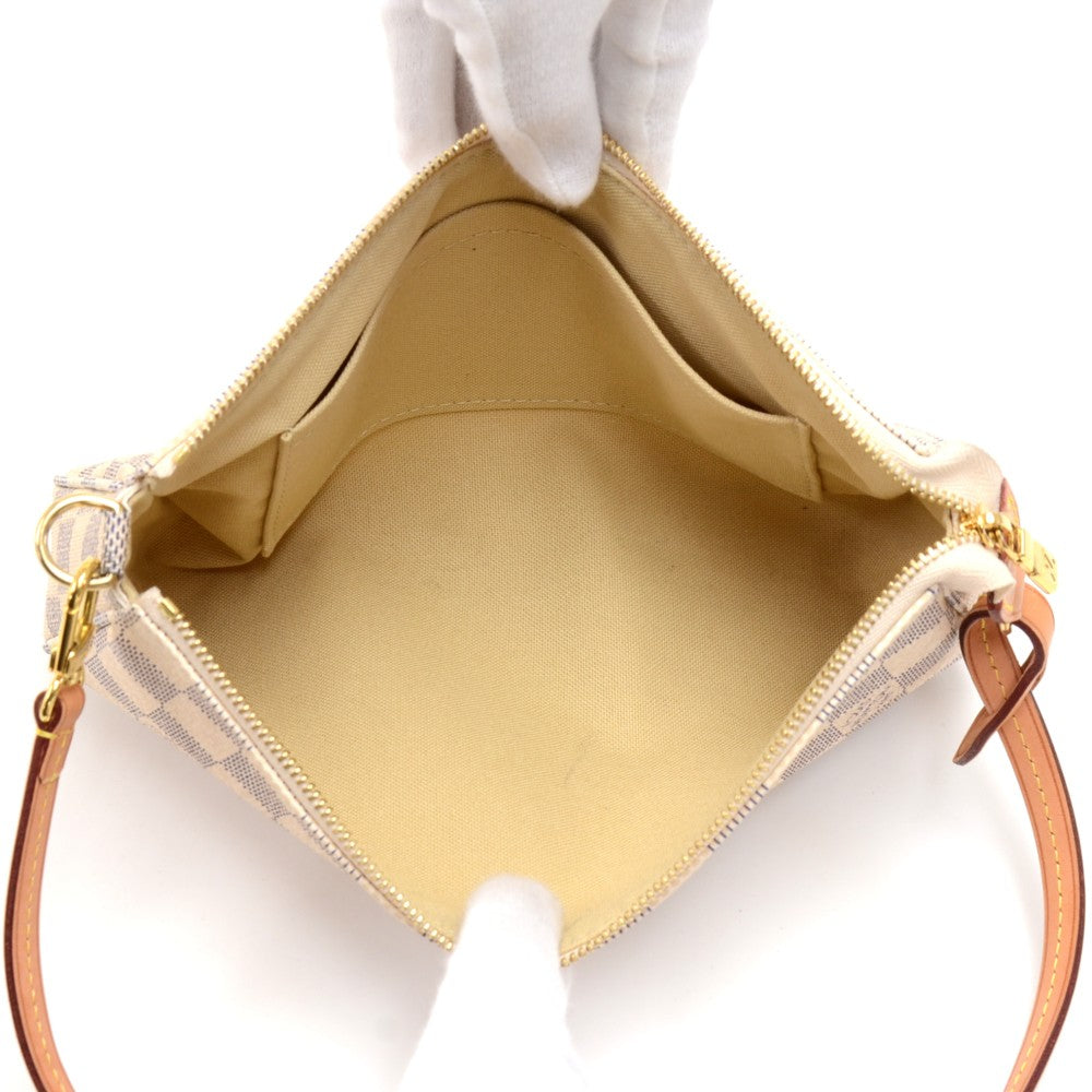 pochette accessoires damier azur canvas evening bag with strap
