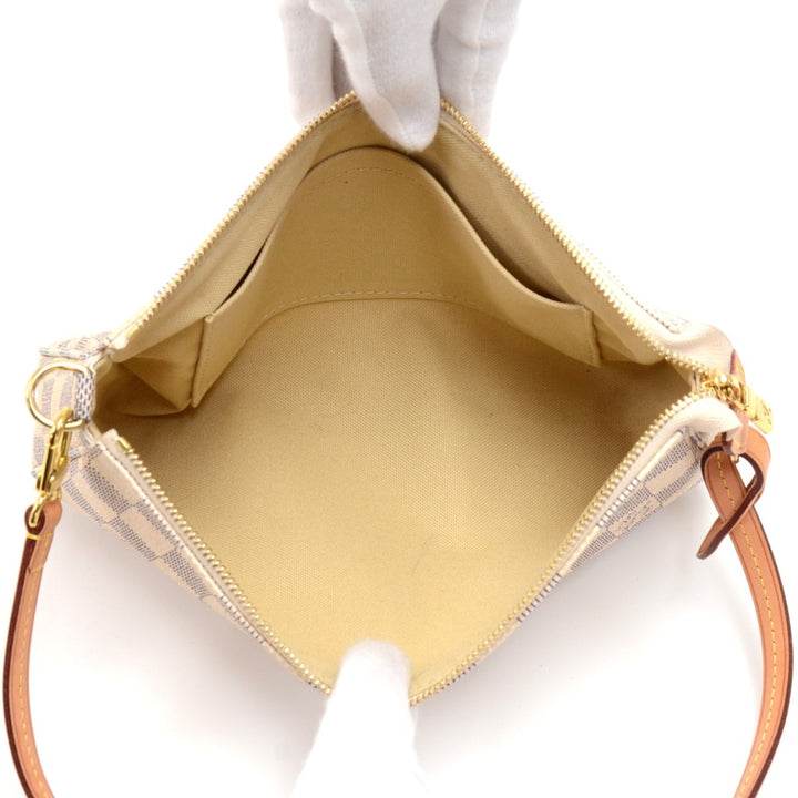 pochette accessoires damier azur canvas evening bag with strap