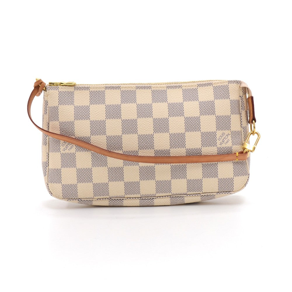 pochette accessoires damier azur canvas bag