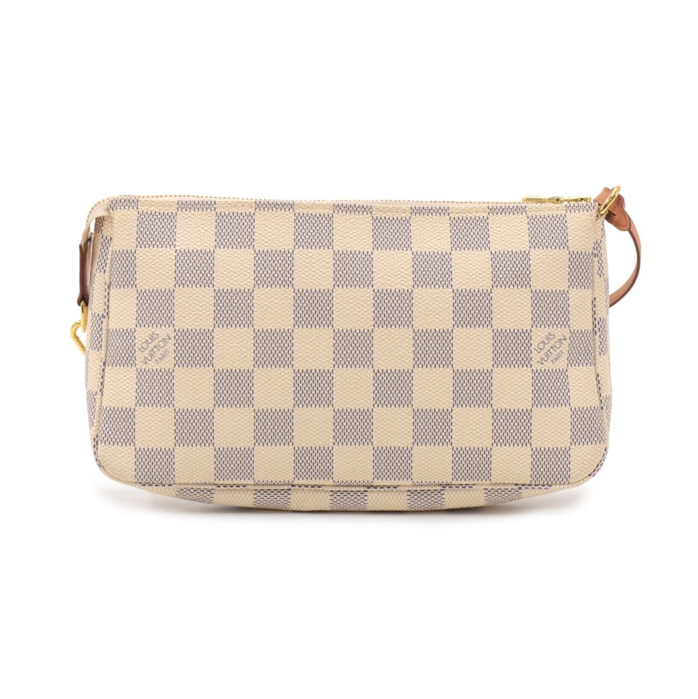 pochette accessoires damier azur canvas bag
