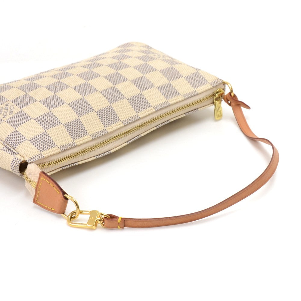 pochette accessoires damier azur canvas bag
