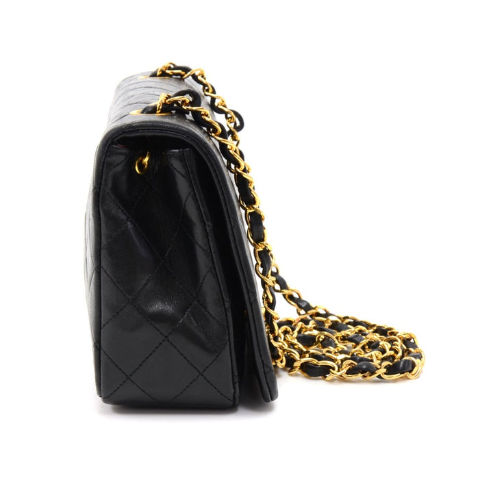 quilted lambskin leather single flap small shoulder bag