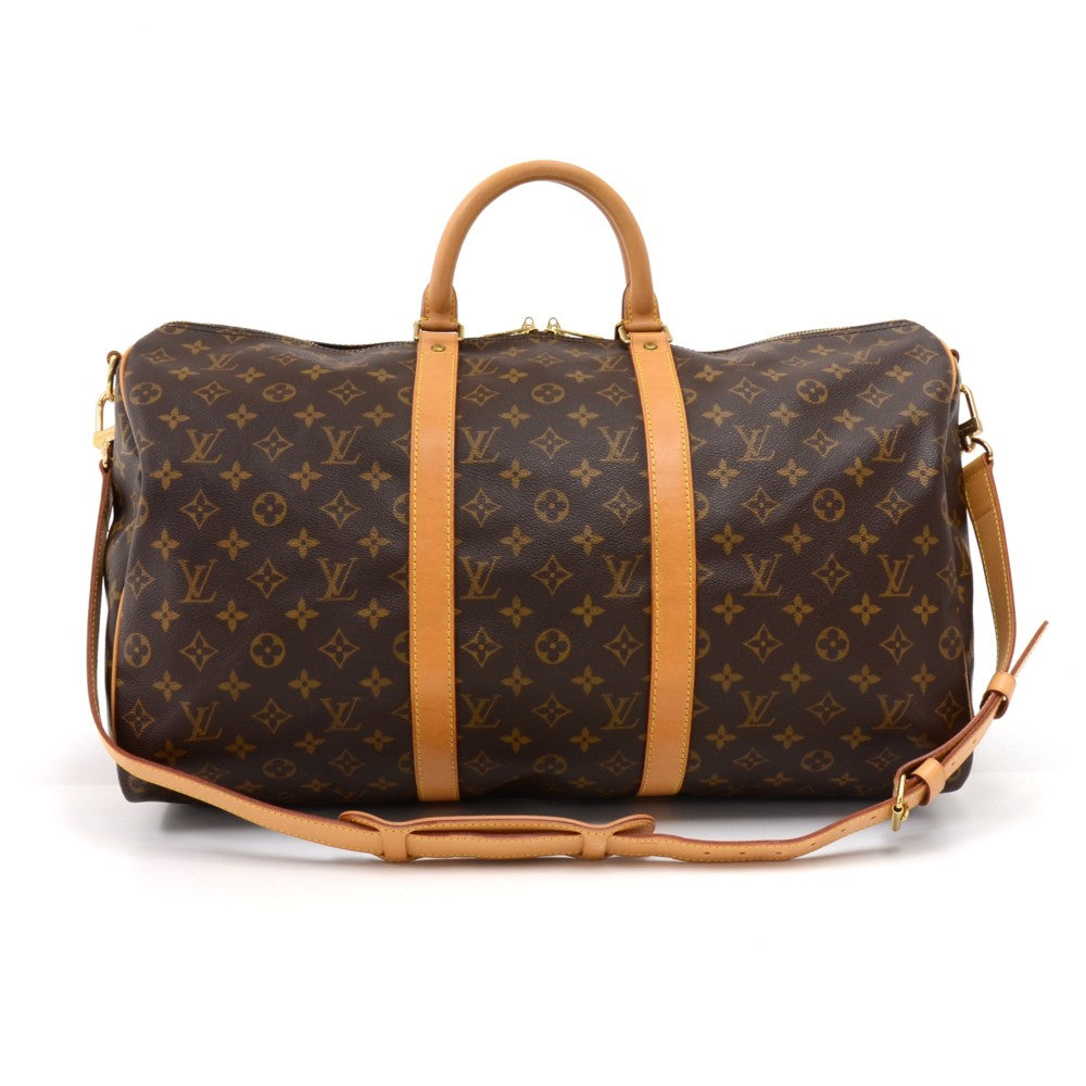 keepall 50 bandouliere monogram canvas travel bag with strap
