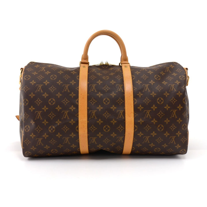 keepall 50 bandouliere monogram canvas travel bag with strap