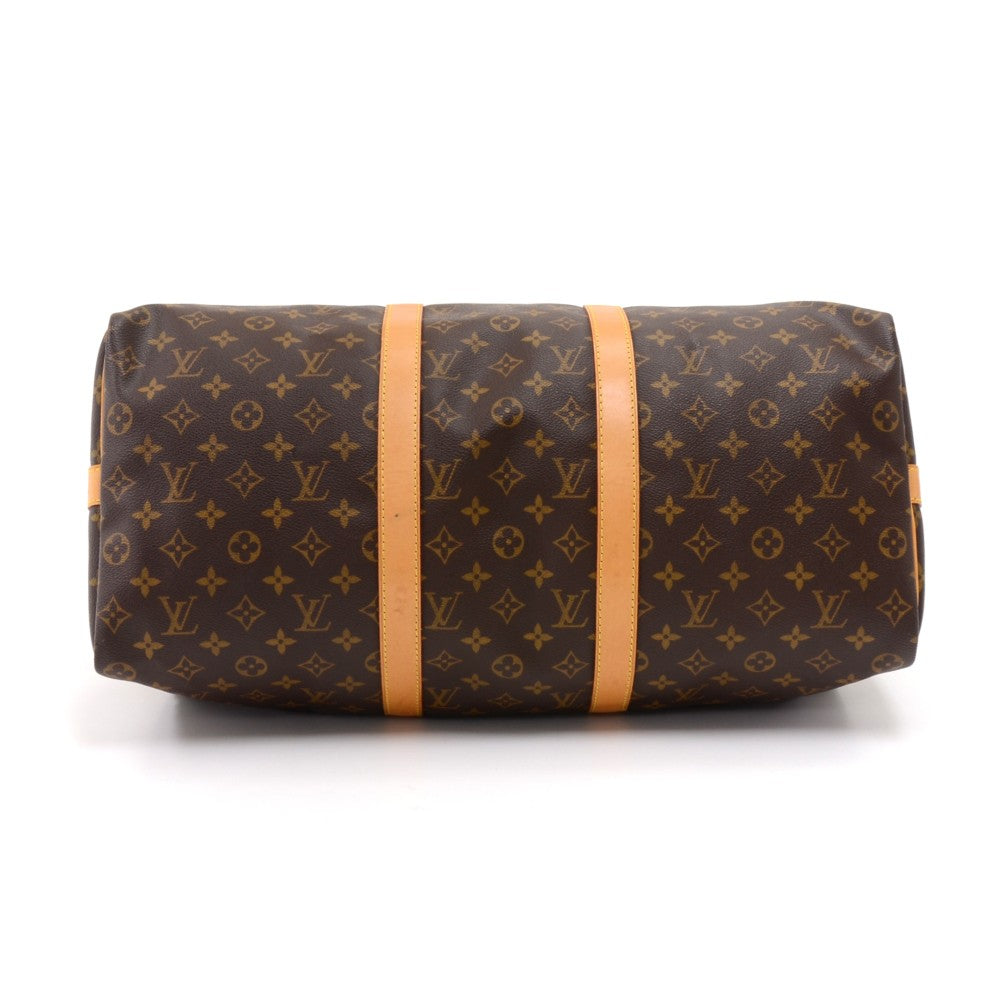 keepall 50 bandouliere monogram canvas travel bag with strap