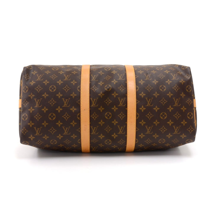 keepall 50 bandouliere monogram canvas travel bag with strap