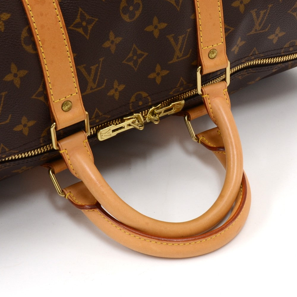 keepall 50 bandouliere monogram canvas travel bag with strap