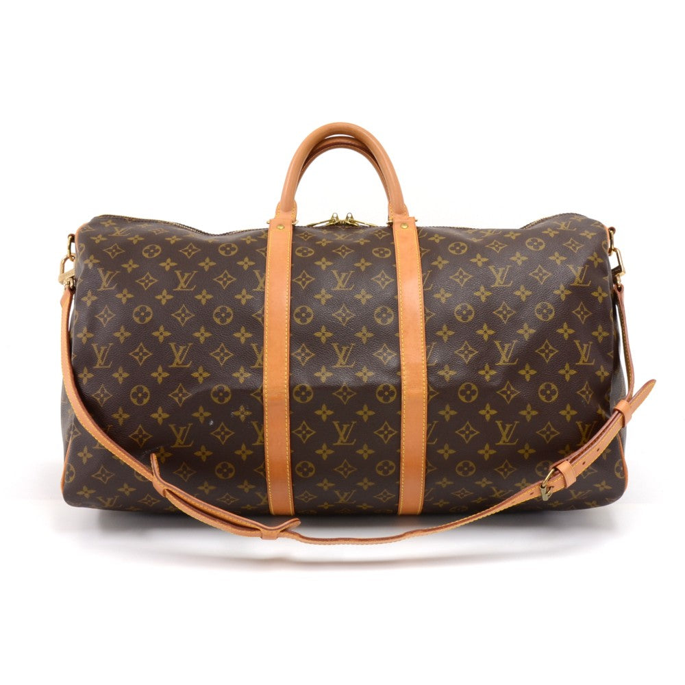 keepall 55 bandouliere monogram canvas travel bag with strap