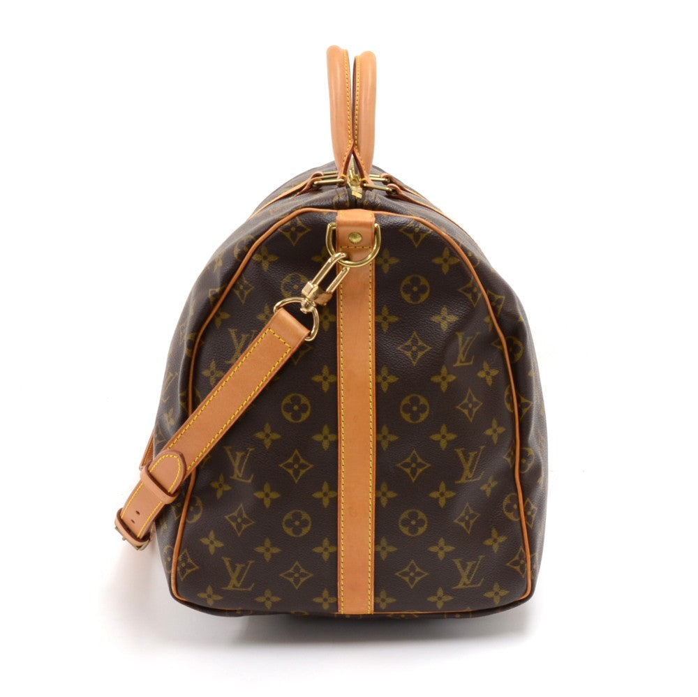 keepall 55 bandouliere monogram canvas travel bag with strap