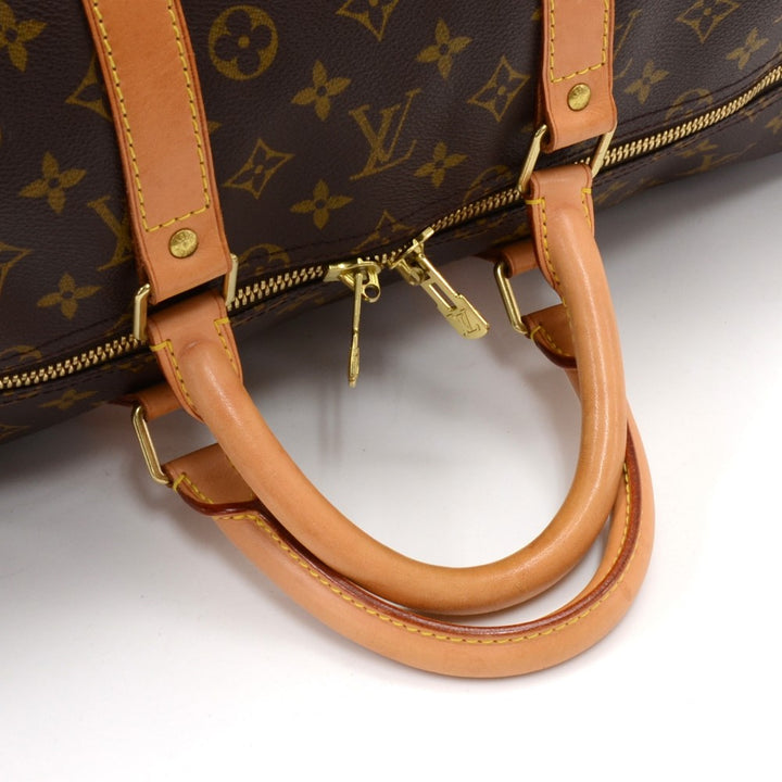 keepall 55 bandouliere monogram canvas travel bag with strap