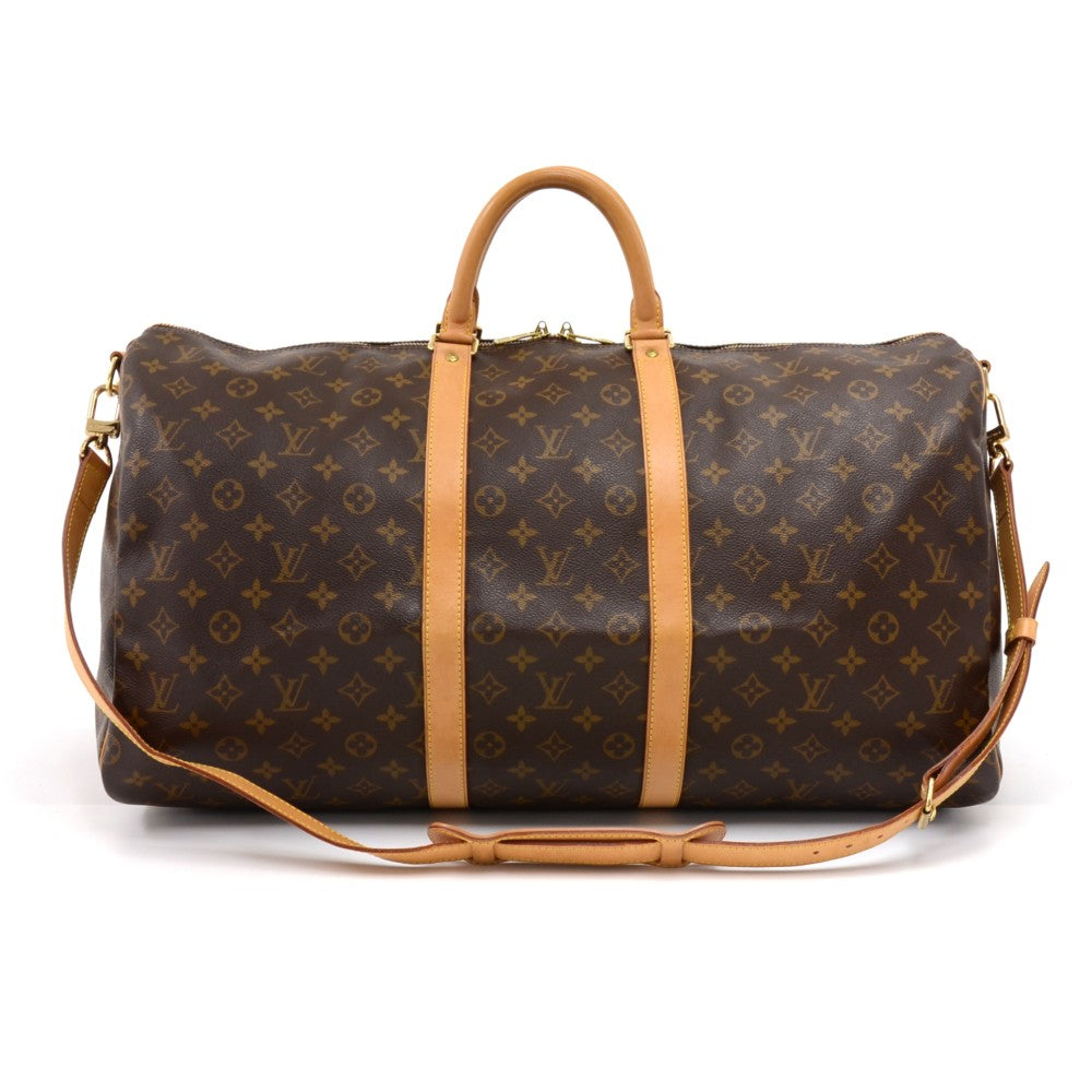 keepall 55 bandouliere monogram canvas travel bag with strap