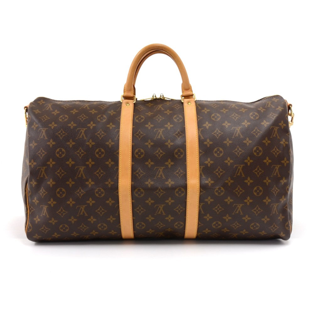 keepall 55 bandouliere monogram canvas travel bag with strap