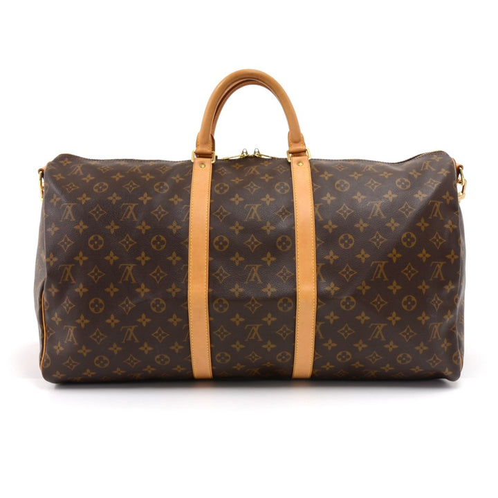 keepall 55 bandouliere monogram canvas travel bag with strap