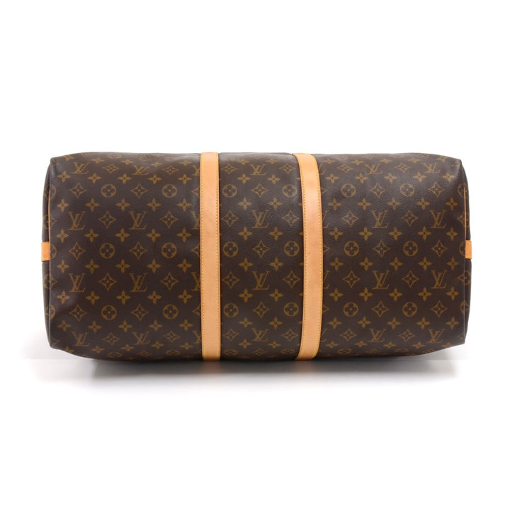 keepall 55 bandouliere monogram canvas travel bag with strap