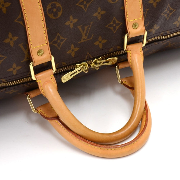 keepall 55 bandouliere monogram canvas travel bag with strap