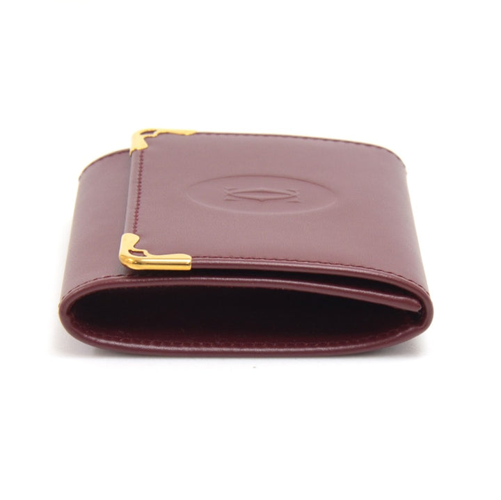 cartier calfskin leather gold corners coin purse