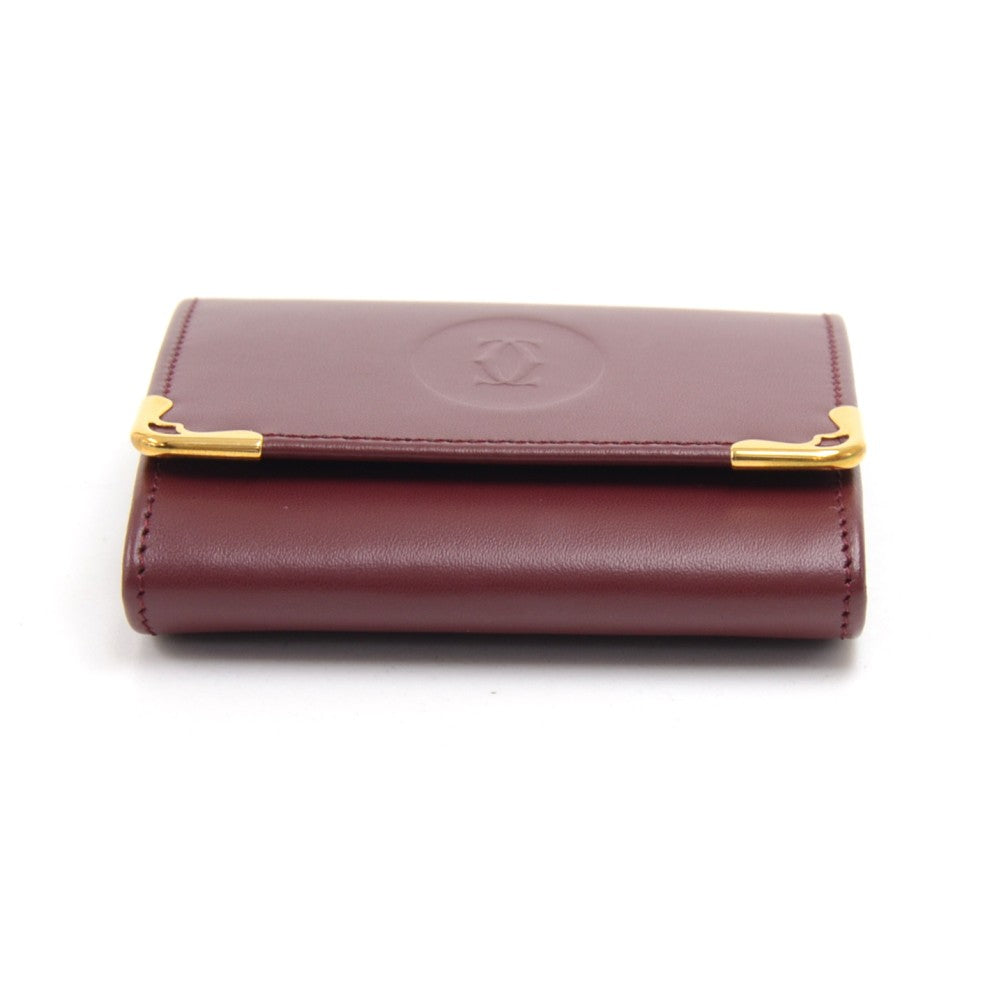 cartier calfskin leather gold corners coin purse