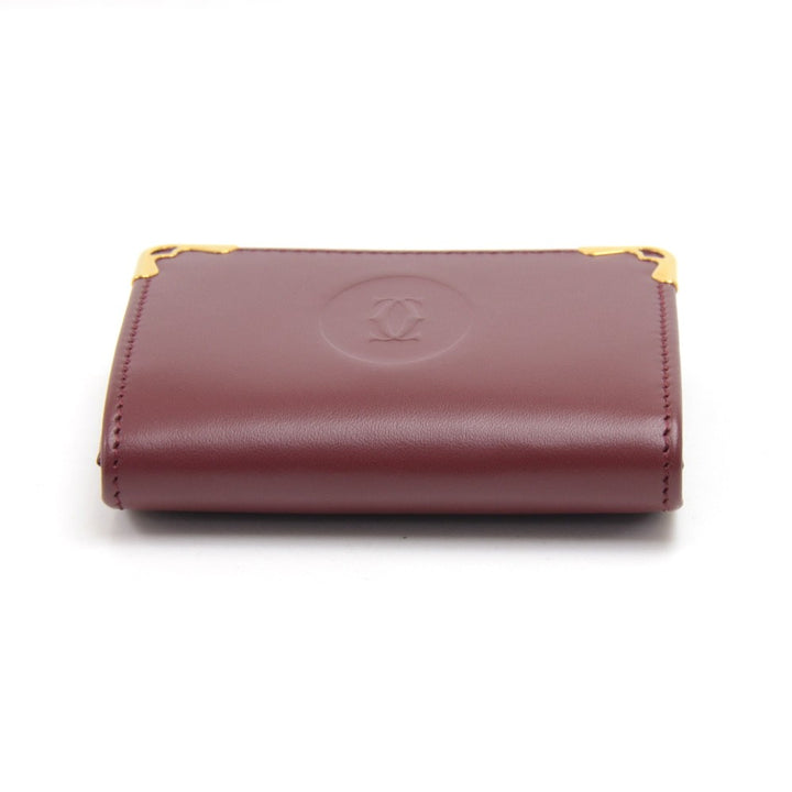 cartier calfskin leather gold corners coin purse