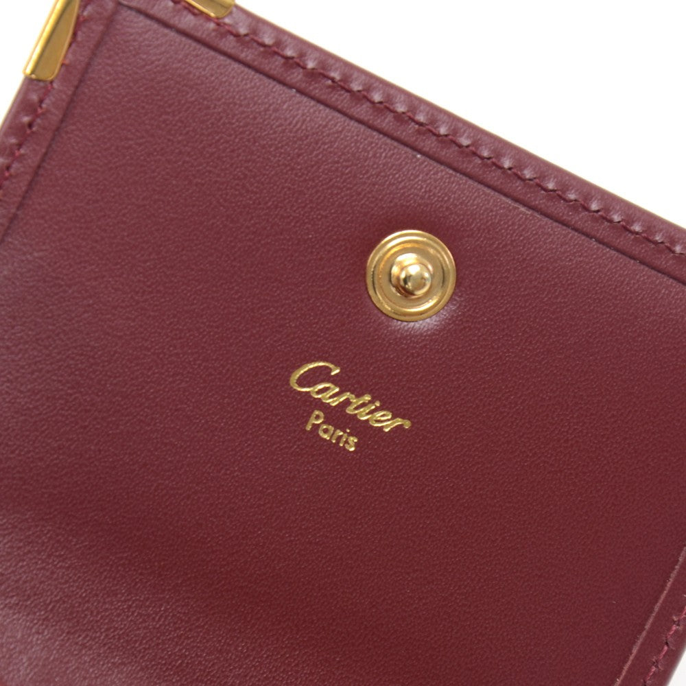 cartier calfskin leather gold corners coin purse