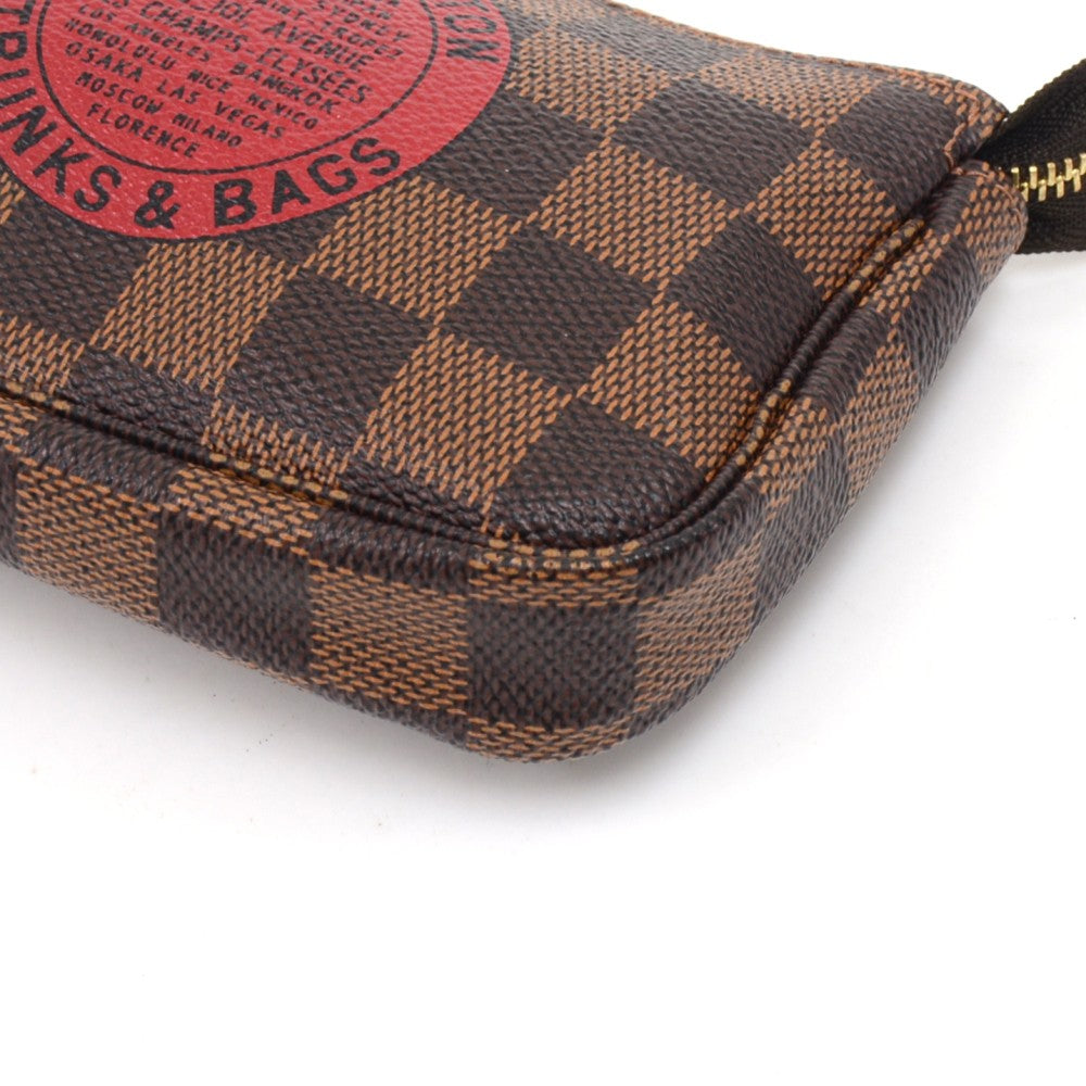 pochette accessoires trunks & bags damier canvas mini bag