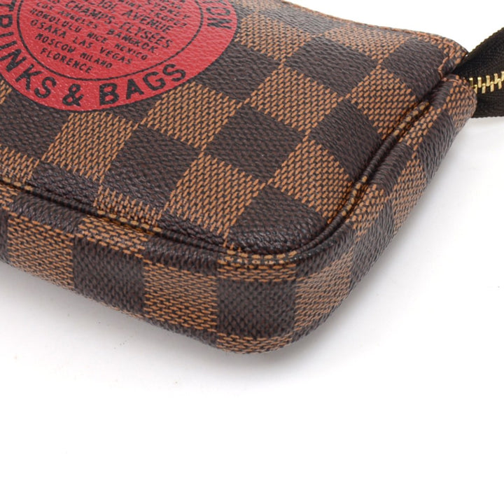 pochette accessoires trunks & bags damier canvas mini bag