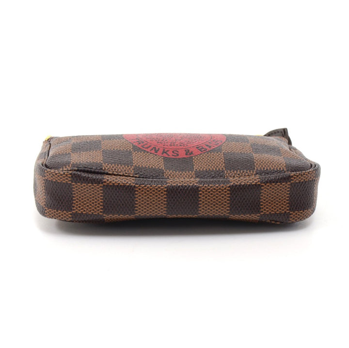 pochette accessoires trunks & bags damier canvas mini bag