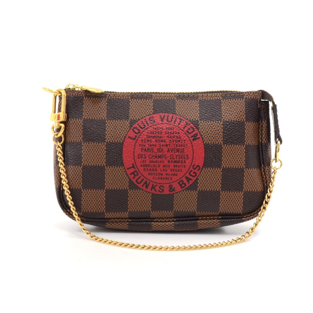 pochette accessoires trunks & bags damier canvas mini bag