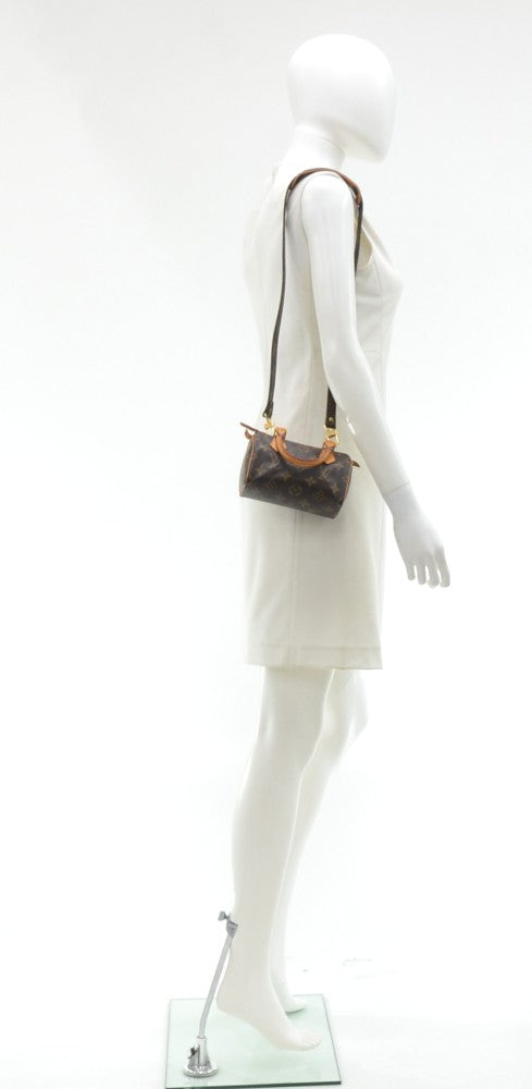 mini speedy sac hl monogram canvas handbag with strap