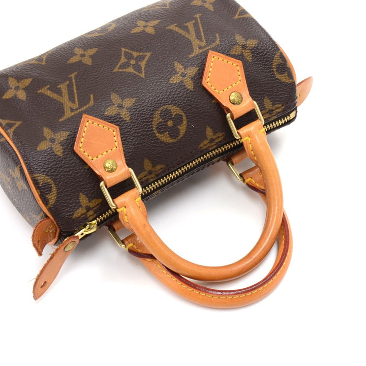 mini speedy sac hl monogram canvas handbag with strap