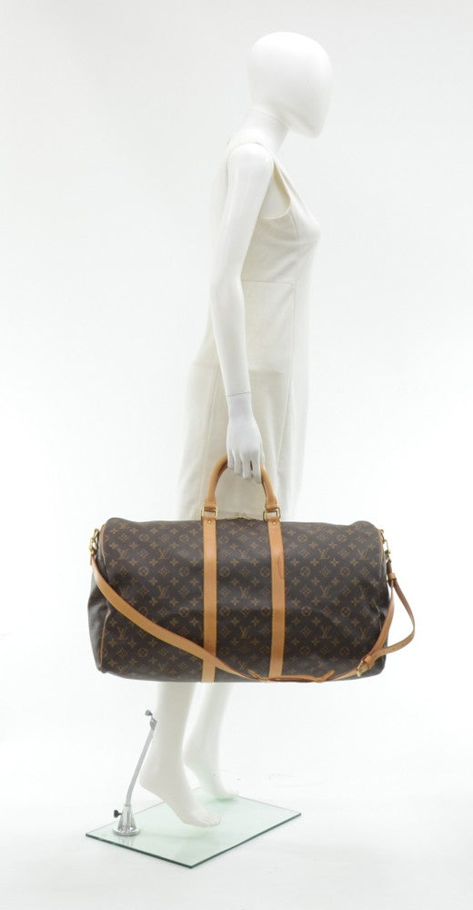 keepall 55 bandouliere monogram canvas travel bag with strap