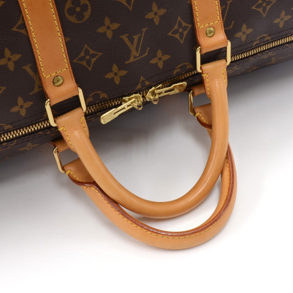 keepall 55 bandouliere monogram canvas travel bag with strap