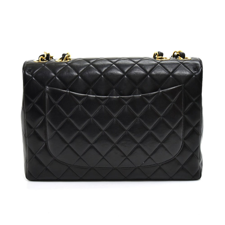 lambskin leather jumbo flap bag