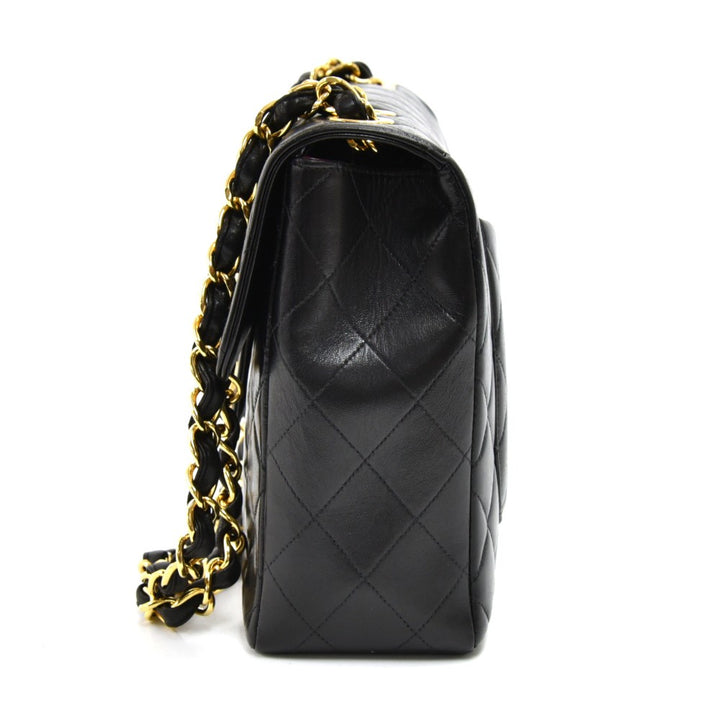 lambskin leather jumbo flap bag